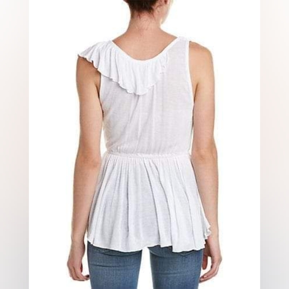 Free People Float Away Asymmetrical Ruffle Tank - Picture 2 of 3
